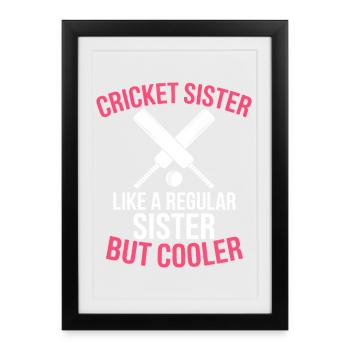 Cricket disant soeur drôle Cricket cadeau - Affiche encadrée (27 × 37 cm) - noir - Devant