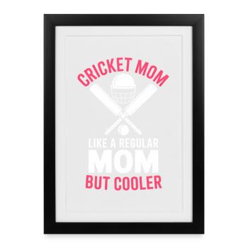 Cricket disant maman drôle Cricket cadeau - Affiche encadrée (27 × 37 cm) - noir - Devant
