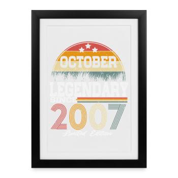 Des légendes sont nées en octobre 2007 - Affiche encadrée (27 × 37 cm) - noir - Devant