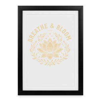 Bloom and Grow Lotus Flower Botanical Design - Framed poster (27 × 37 cm) - black - Front