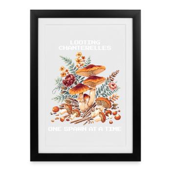 Pillage des chanterelles | Une apparition à la fois - Affiche encadrée (27 × 37 cm) - noir - Devant