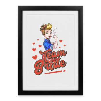 Équipe Bride Pin up - Affiche encadrée (27 × 37 cm) - noir - Devant
