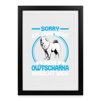 Le Caucasien Ovcharka a besoin de moi - Affiche encadrée (27 × 37 cm) - noir - Devant