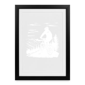 Mountain biking - Framed poster (27 × 37 cm) - black - Front