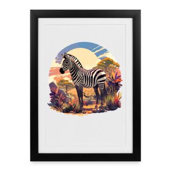 Zebras Zebra - Framed poster (27 × 37 cm) - black - Front