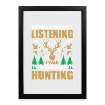 Cadeaux de chasseur Chasse Chasse Examen de chasseur - Affiche encadrée (27 × 37 cm) - noir - Devant