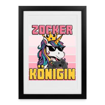 gambler queen - unicorn - Framed poster (27 × 37 cm) - black - Front