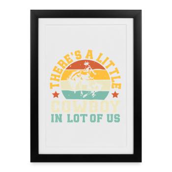 Western Rider Little Cowboys Dans Tous Us Cowgirls - Affiche encadrée (27 × 37 cm) - noir - Devant