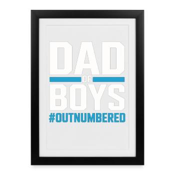 Dad of Boys – Chemise de papa pour les pères de garçon - Affiche encadrée (27 × 37 cm) - noir - Devant