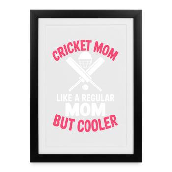 Cricket disant maman drôle Cricket cadeau - Affiche encadrée (27 × 37 cm) - noir - Devant