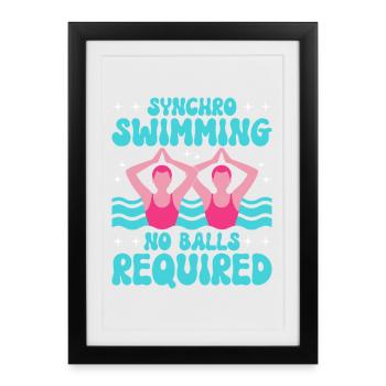 Natation synchronisée Natation artistique Sports nautiques - Affiche encadrée (27 × 37 cm) - noir - Devant