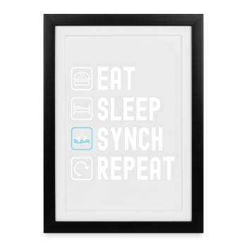 Natation synchronisée Natation artistique Sports nautiques - Affiche encadrée (27 × 37 cm) - noir - Devant