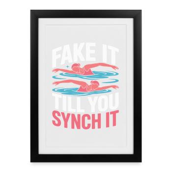 Natation synchronisée Natation artistique Sports nautiques - Affiche encadrée (27 × 37 cm) - noir - Devant