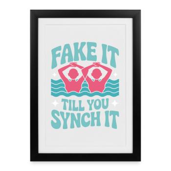 Natation synchronisée Natation artistique Sports nautiques - Affiche encadrée (27 × 37 cm) - noir - Devant
