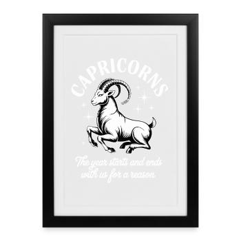 Capricorn Zodiac Sign - Framed poster (27 × 37 cm) - black - Front