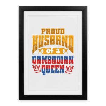 Cambodge Cambodgien Mari - Affiche encadrée (27 × 37 cm) - noir - Devant