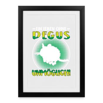 Life without a degu Common degu - Framed poster (27 × 37 cm) - black - Front