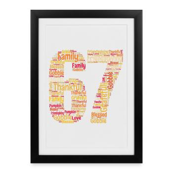 Thanksgiving 67 mèmes – Argot de la génération Alpha - Affiche encadrée (27 × 37 cm) - noir - Devant