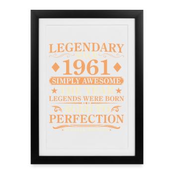 Vintage 1961 Born - Vintage 65th Birthday - Framed poster (27 × 37 cm) - black - Front