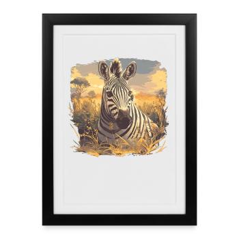 Zebras Zebra - Framed poster (27 × 37 cm) - black - Front