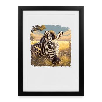 Zebras Zebra - Framed poster (27 × 37 cm) - black - Front