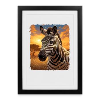 Zebras Zebra - Framed poster (27 × 37 cm) - black - Front