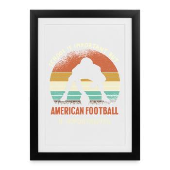 Retro Football Contrast - Framed poster (27 × 37 cm) - black - Front