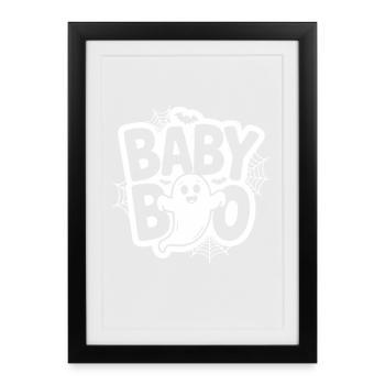 Baby Boo Fantôme d’Halloween - Affiche encadrée (27 × 37 cm) - noir - Devant