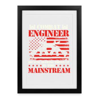 Combat Engineer Blowing Things Up Joke - Framed poster (27 × 37 cm) - black - Front