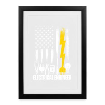 Electrical Engineer Geek Humor Voltage Nerd - Framed poster (27 × 37 cm) - black - Front