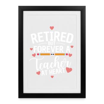 Pensionierter Lehrer Pensionierter Unterrichter - Gerahmtes Poster (27 × 37 cm) - Schwarz - Vorne