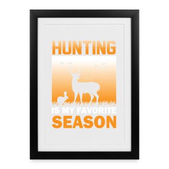 Cadeau de chasseur Chasse Examen de chasseur - Affiche encadrée (27 × 37 cm) - noir - Devant