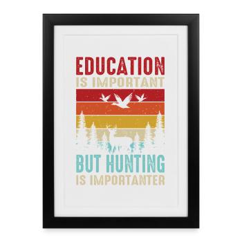 Cadeau de chasseur Chasse Examen de chasseur - Affiche encadrée (27 × 37 cm) - noir - Devant