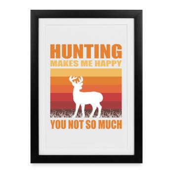 Cadeaux de chasseur Chasse Chasse Examen de chasseur - Affiche encadrée (27 × 37 cm) - noir - Devant