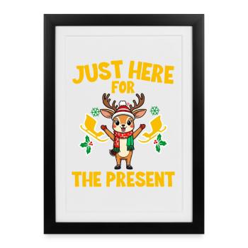 Santa Claus and Reindeer Design for XMAS Fans - Framed poster (27 × 37 cm) - black - Front