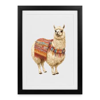 lama - Affiche encadrée (27 × 37 cm) - noir - Devant