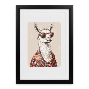 lama - Affiche encadrée (27 × 37 cm) - noir - Devant