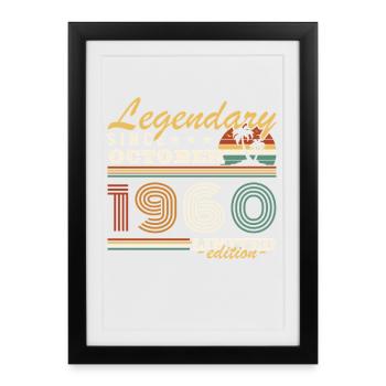 Octobre 1960 Vinatge Retro Cadeau Anniversaire - Affiche encadrée (27 × 37 cm) - noir - Devant