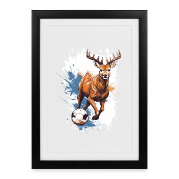 Hirsch Football Team - Affiche encadrée (27 × 37 cm) - noir - Devant