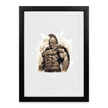 Spartan Muscles Gladiator Gym - Affiche encadrée (27 × 37 cm) - noir - Devant