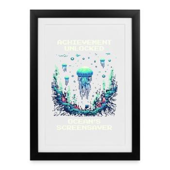 Achievement: Ocean Screensaver - Framed poster (27 × 37 cm) - black - Front