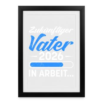 Future papa FUTUR PÈRE EN DEVENIR 2026 - Affiche encadrée (27 × 37 cm) - noir - Devant