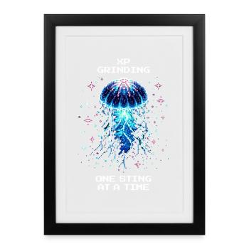XP Grind : un point à la fois | Méduse - Affiche encadrée (27 × 37 cm) - noir - Devant