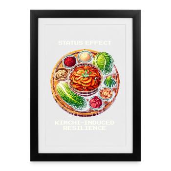 Status Effect: Kimchi Resistance | Korea Food - Framed poster (27 × 37 cm) - black - Front