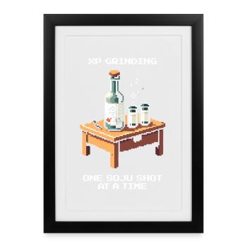 XP Grind with Soju | Korea Food & Nightlife - Framed poster (27 × 37 cm) - black - Front