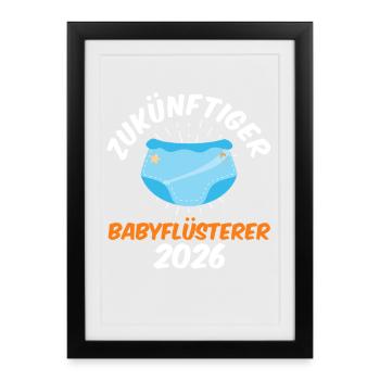 FUTUR BÉBÉ CHUCHOTEUR 2026 Drôle - Affiche encadrée (27 × 37 cm) - noir - Devant