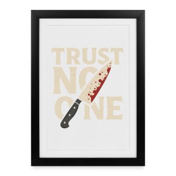 Ne faites confiance à personne - Chemise de fan de True Crime avec couteau - Affiche encadrée (27 × 37 cm) - noir - Devant