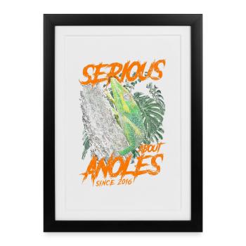 Sérieux au sujet des anoles de chevalier cubain depuis 2016 - Affiche encadrée (27 × 37 cm) - noir - Devant