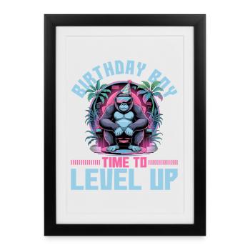 Anniversaire Gamer VR - Affiche encadrée (27 × 37 cm) - noir - Devant