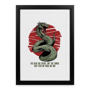 Créatures mythologiques du basilic - Affiche encadrée (27 × 37 cm) - noir - Devant